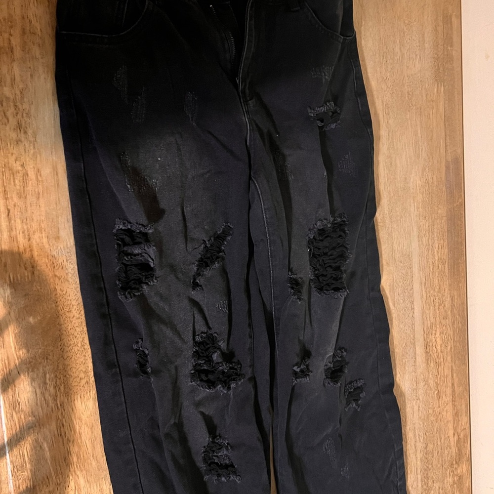 Distressed Black Jeans